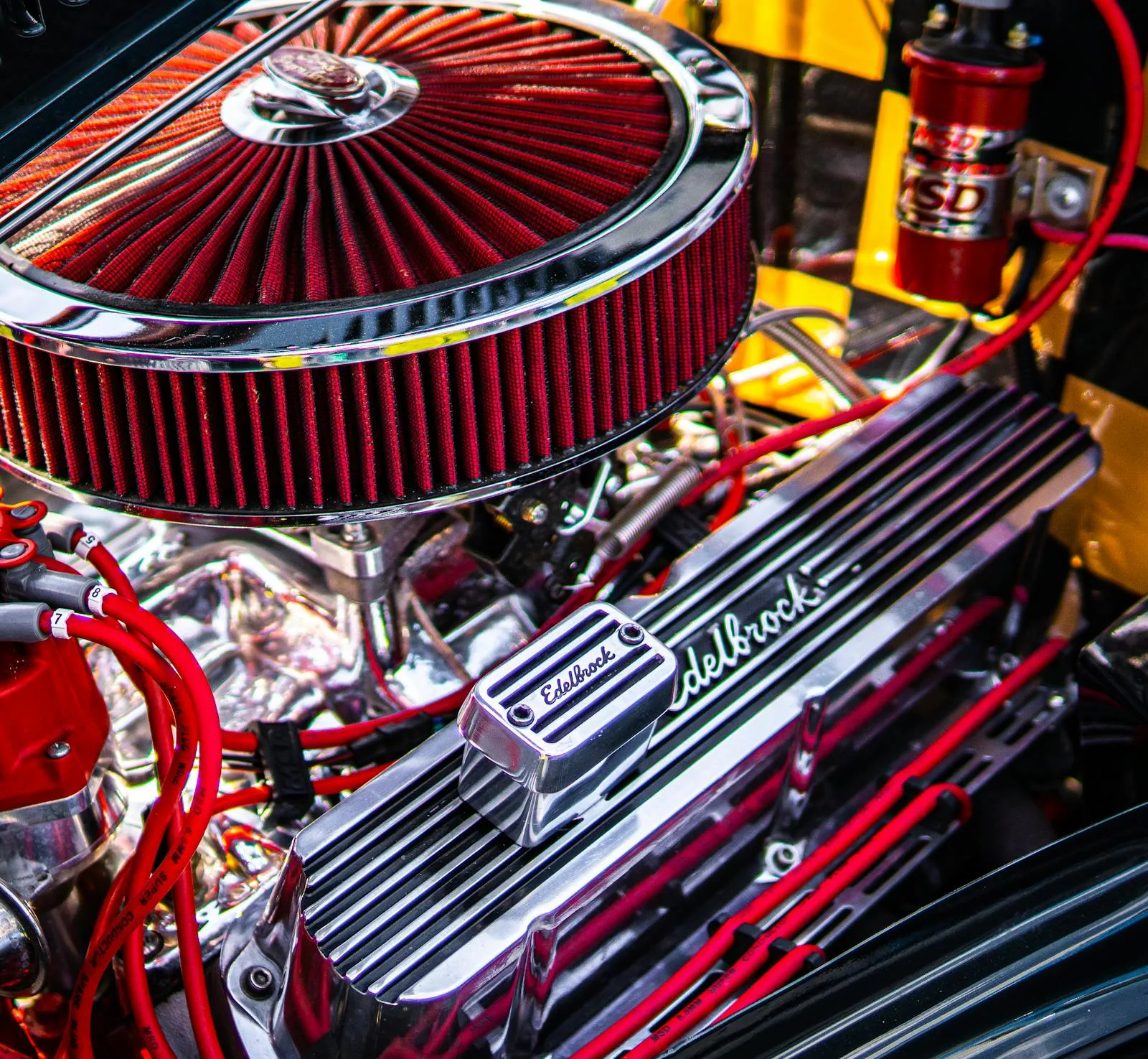 Close-up automotive engine bay photo