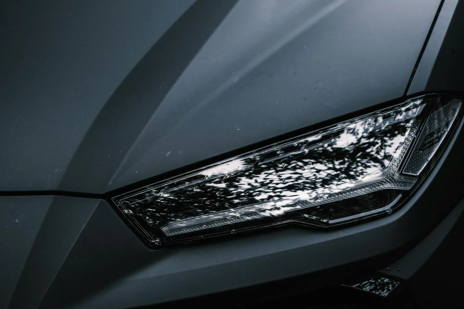Close-up modern car headlight photo